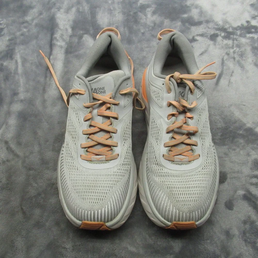 Hoka Womens Shoes 10D Harbor Mist Bondi 7 Wide Running Lightweight Chunky Active